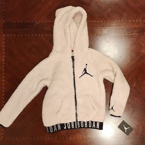 NWT Nike Air Jordan Boys Jumpman Sherpa Fleece Zip Hoodie